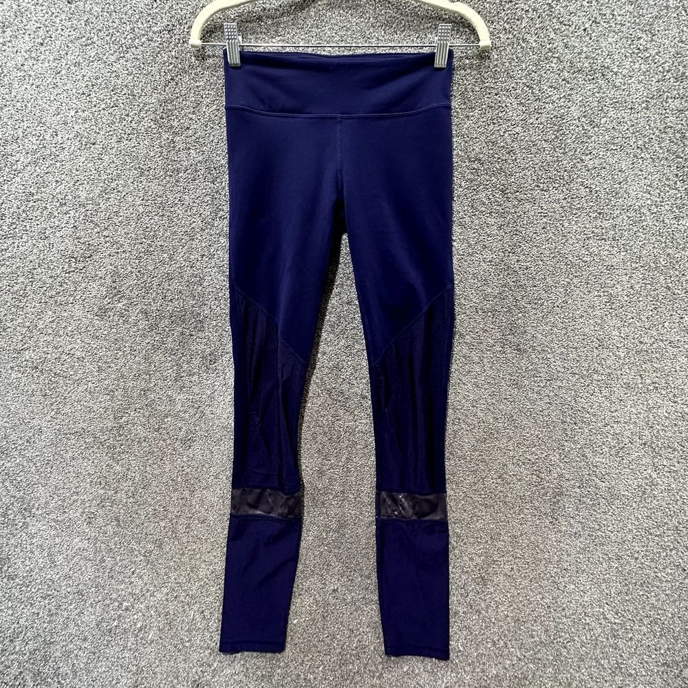 Fabletics Agnes Leggings Women‎ XS Eclipse Purple Mixed Media Power Hold UPF 50+